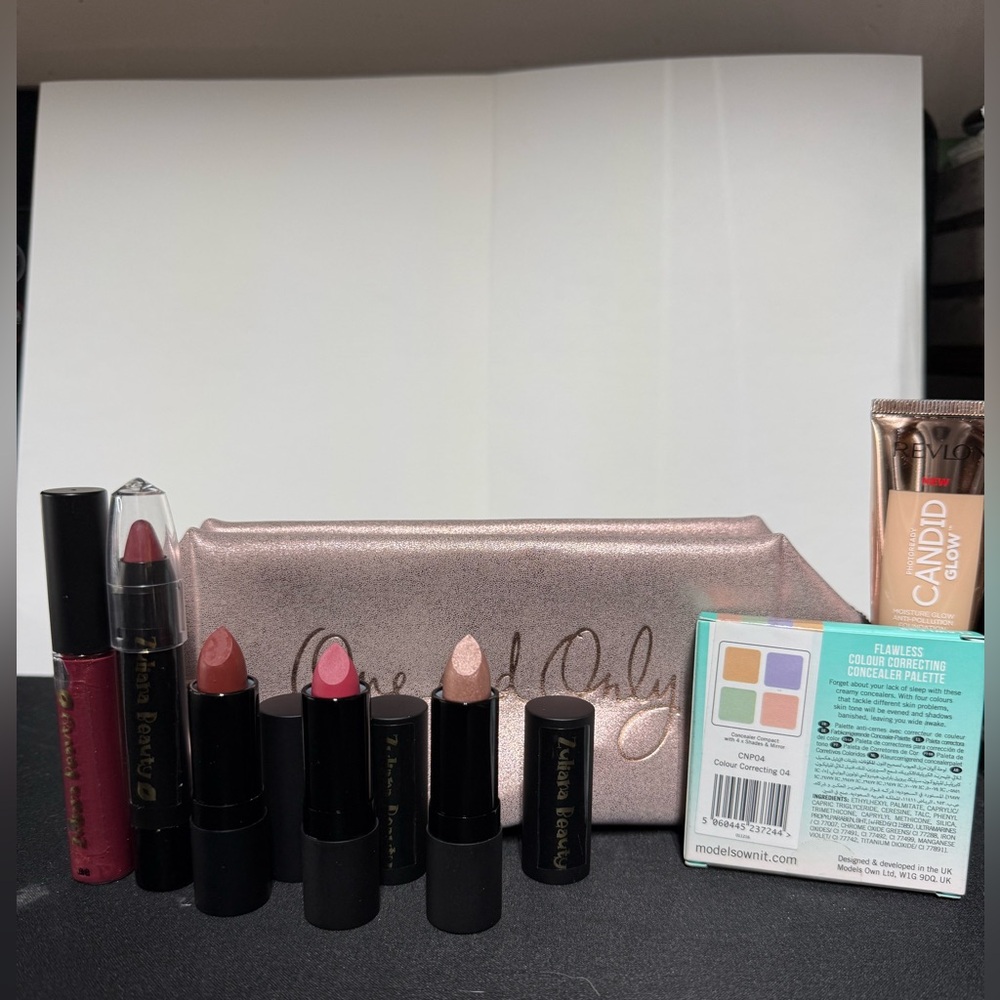 Revlon Candid Glow, Models Own Pallete, Zuliani Lipstick Collection and FREE Bag